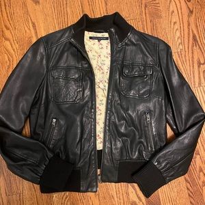 French Connection Leather Jacket, Size Medium